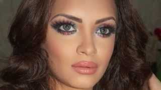 Blue/Coral Funky Eye Makeup