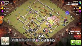 Combo bowler + whitch + PK  chưa bao giờ là già| Clear Town hall 12 | Linh caca