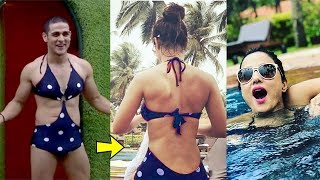 Hina Khan Wearing Same Bikini which Priyank Sharma Wore in Big Boss 11