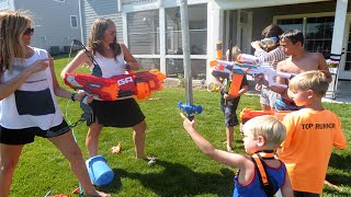 Nerf War: Parents vs Kids!