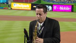 Marlins National Anthem 2017- Saxophonist Kyle Schroeder