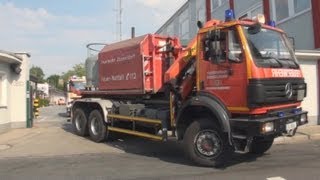 Kolonnenfahrt Einsatzfahrzeuge Düsseldorf zum Hochwasser nach Magdeburg