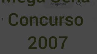 Palpite Mega sena concurso 2007 24/01/2018
