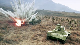日軍出動坦克強攻國軍陣地，卻不料國軍大炮連射，直接把坦克全炸成廢鐵！ ️ 抗日