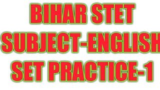 Bihar stet english practise set-1