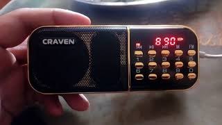 Nghe thử nhạc qua máy nghe nhạc Craven khi mua cùng pin sạc dự phòng trên Lazada giá 199k cả 2 thứ