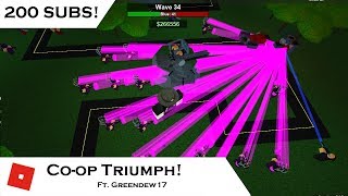 [200 SUBS] Winning in Co-op - Triumph! | Tower Battles [ROBLOX] | ft. Greendew7
