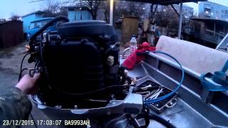 HONDA BF40 Синхронизация карбюраторов synchronization of carburettors