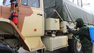 Дезинфекция военных городков 201-й РВБ