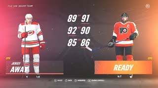 (Carolina vs Philadelphia) (EA SPORTS NHL 19) (Version 1.60) Gameplay (18 19 Season)