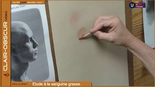 Etude à la sanguine grasse, découverte de cet étonnant médium graphique.