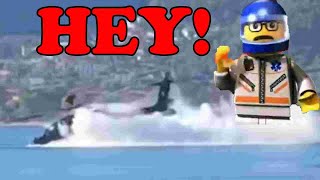 A RESCUE HELICOPTER  Has Fallen Into A River, In Lego City!