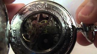 ELITE Manual Skeleton Mens Pocket Watch