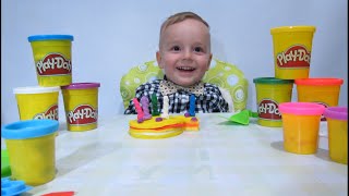 Лепим торт из теста для лепки Плей-До Play-Doh Игрушки для детей Распаковка