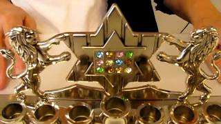Lions and Chosen Plate Star of David Menorah