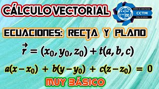 Ecuación de la recta y del plano: Forma vectorial | Introducción | ¡Muy básico! | Cálculo Vectorial