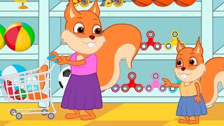 Famille d'Écureuil - Spinners De Couleur Animé 2023 en Français