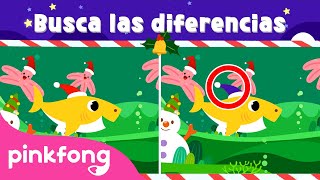Tiburón Bebé en Navidad | ???? ¡Encuentra las diferencias! | Pinkfong Canciones Infantiles