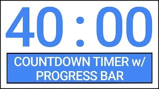 40 min Countdown Timer w/ Progress Bar #Timer #Countdown