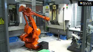 Svia FeedLine at Husqvarna AB with ABB IRB 4400 Robot tending Chiron CNC