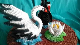 Модульное оригами,лебеди краткое описание/ Modular origami, swans a brief description