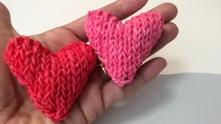 Как сплести СЕРДЦЕ 3d, из резиночек rainbow loom, heart 3d, урок 18