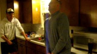 Me and my brother in a ball tapping war