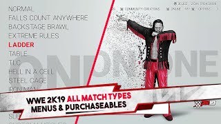 WWE 2K19 All Match Types, Menus, & Purchaseables (20+ Match Types)