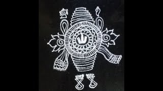 Purattasi Saturday Pooja | Kolam |  Perumal (Vishnu ), shanka chakra  rangoli