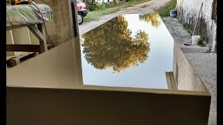 ILHA DE COZINHA LAQUEADA E POLIDA