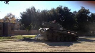Arnold Schwarzenegger tank smashes Mercedes