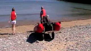Zodiac Inflatable Boat at Oxwich Bay, Wales.