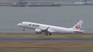J-AIR (JLJ/JAL) Embraer ERJ-190 JA254J 羽田空港 離陸 2019.12.6