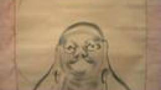 Antique Japanese Scroll - Daruma Sumi-e Suibokuga Wash