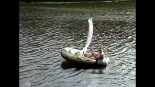 Самодельный парус на лодке Intex))) / Home-made sail on a boat Intex)))