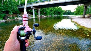 ULTRA CLEAR Creek Fishing for Bass -- Fly Rod vs. Conventional Tackle