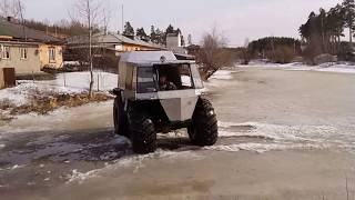 Испытываем самодельный вездеход по рыхлому льду