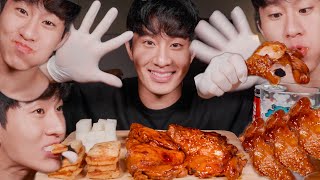 MUKBANG | BBQ 자메이카 통다리 치킨 멘보샤 먹방 | Whole leg Chicken Menbosha フライドチキン Korean Eating show