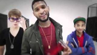 Justin Bieber with Usher & Jaden - Backstage at Grammy 2011