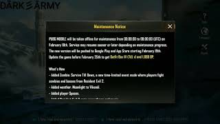 Maintenance Notice About 0.11.0 Update of PUBG
