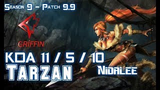 GRF Tarzan NIDALEE vs JARVAN IV Jungle - Patch 9.9 KR Ranked