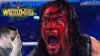 BROCK LESNAR BUSTS OPEN ROMAN REIGNS LEGIT!! LIVE REACTION - WRESTLEMANIA 34