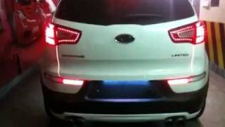 kia sportage (киа спортейдж) 3 задние фонари led выхлоп