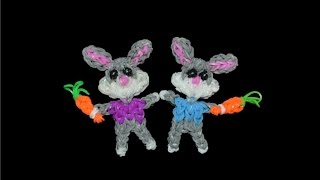 ЗАЙКА из резинок. Фигурки из резинок Rainbow Loom. Animals out of loom bands.