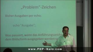 Sonderzeichen wie Anführungszeichen mit PHP ausgeben - http://www.php-kurs.com