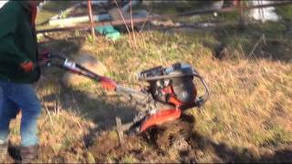Как пашет целину мотокультиватор Husqvarna TF 338.