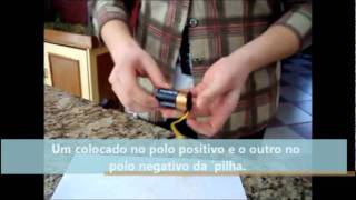 Funcionamento de uma lampada com apoio de uma pilha
