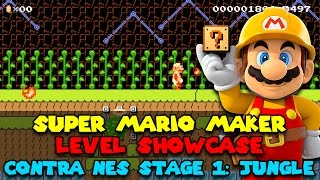 Super Mario Maker - Level Showcase - Contra NES Stage 1: Jungle