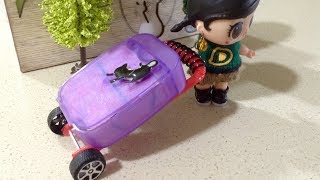 ЧЕМОДАН НА КОЛЁСИКАХ ДЛЯ КУКОЛ ЛОЛ // КАК СДЕЛАТЬ  // САМАЯ КРУТАЯ ИДЕЯ // DIY Miniature Handbag