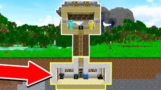 SECRET UNDERGROUND MINECRAFT TREE HOUSE BASE! (EP 2)
